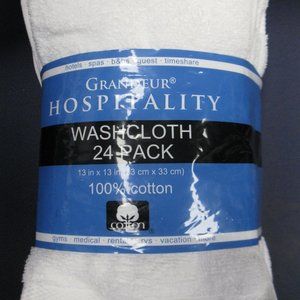 Grandeur Hospitality Washcloth 24 pack, white, NWT